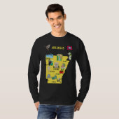 Arkansas state map major cities Tourist Destinatio T-Shirt (Vorne ganz)