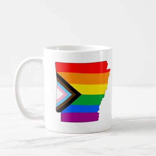 Arkansas State Pride LGBTQ Progress Pride Kaffeetasse (Links)