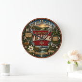 Arkansas State Vintage Map Große Wanduhr (Zuhause)