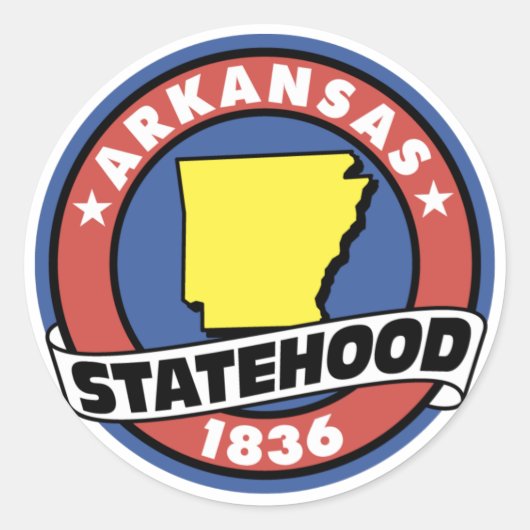 Arkansas Statehood Geschenke und T-Shirts Runder Aufkleber (Vorderseite)