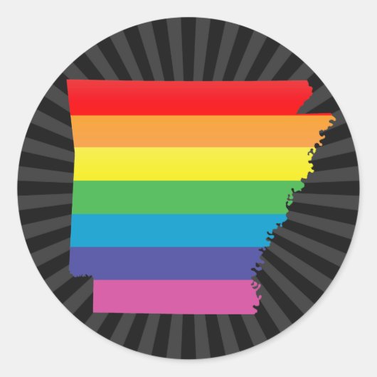 arkansas stolz : gestreift : runder aufkleber (Vorderseite)