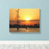 Arkansas Sunrise auf Millwood Lake Canvas Print Leinwanddruck (Insitu (Holzboden))
