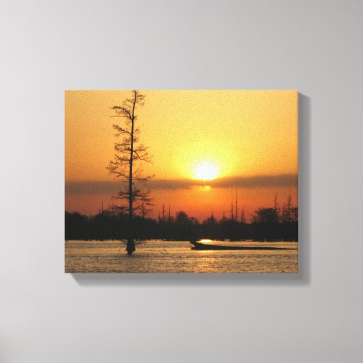 Arkansas Sunrise auf Millwood Lake Canvas Print Leinwanddruck (Vorderseite)