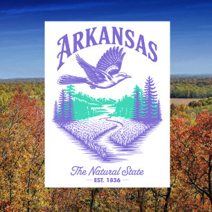 Arkansas The Natural State Est. 1836 Reise Postkarte