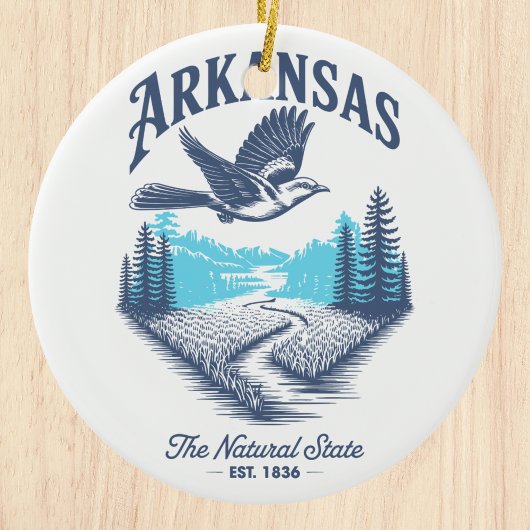 Arkansas The Natural State Keramik Ornament