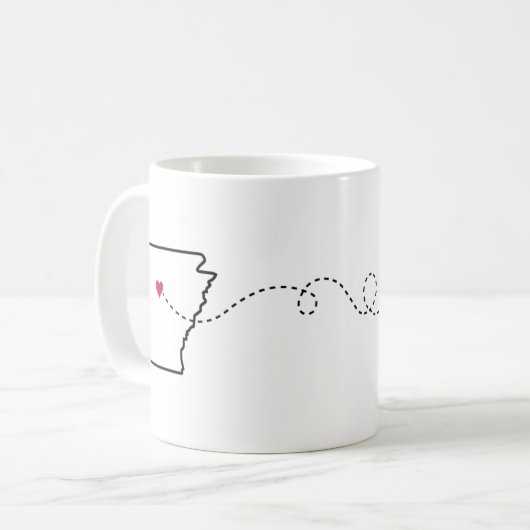 Arkansas to Tennessee - Heart2Heart Coffee Tasse (Vorderseite Links)