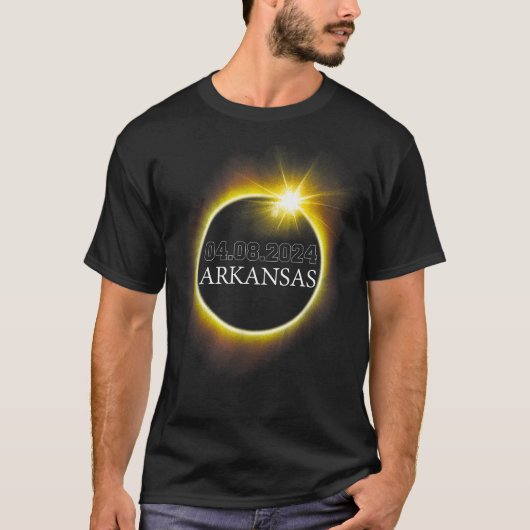 Arkansas Total Solar Eclipse April 8 2024 USA Kart T-Shirt (Vorderseite)