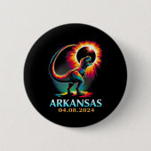 Arkansas Totality Total Solar Eclipse 2024 T Rex D Button (Vorderseite)