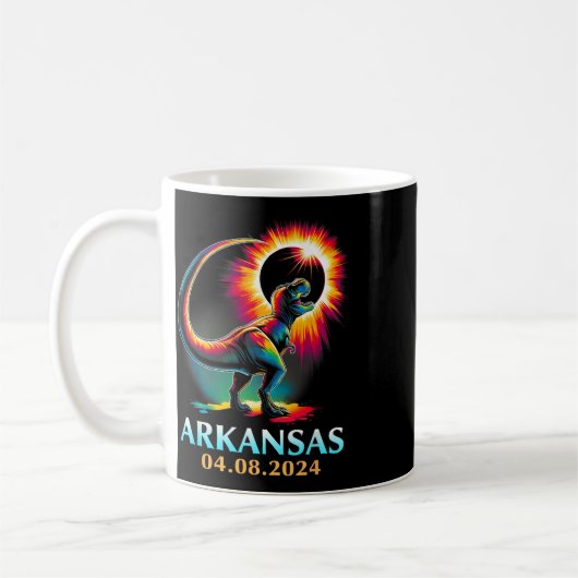 Arkansas Totality Total Solar Eclipse 2024 T Rex D Kaffeetasse (Links)
