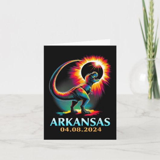 Arkansas Totality Total Solar Eclipse 2024 T Rex D Karte (Vorderseite)