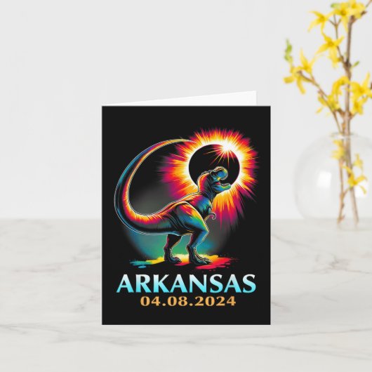 Arkansas Totality Total Solar Eclipse 2024 T Rex D Karte (Gelbe Blume)