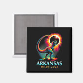 Arkansas Totality Total Solar Eclipse 2024 T Rex D Magnet (Vorderseite/Rückseite)
