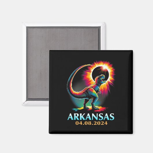 Arkansas Totality Total Solar Eclipse 2024 T Rex D Magnet (Vorderseite/Rückseite)