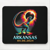 Arkansas Totality Total Solar Eclipse 2024 T Rex D Mousepad (Vorne)