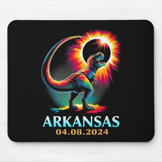 Arkansas Totality Total Solar Eclipse 2024 T Rex D Mousepad (Vorne)