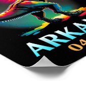 Arkansas Totality Total Solar Eclipse 2024 T Rex D Poster (Ecke)