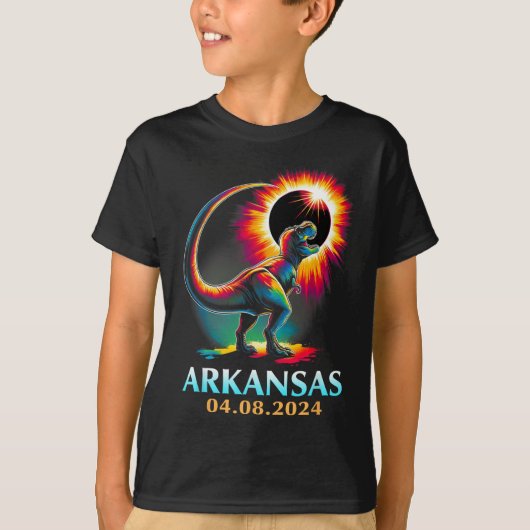 Arkansas Totality Total Solar Eclipse 2024 T Rex D T-Shirt (Vorderseite)