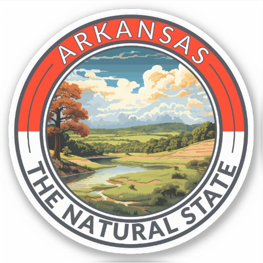 Arkansas Travel Art Abzeichen Aufkleber (Vorderseite)