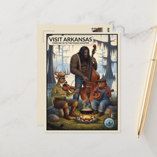 Arkansas Traveler Postkarte (Vorderseite/Rückseite Beispiel)