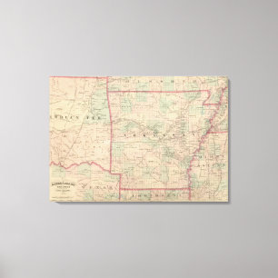 Arkansas und Teil des indischen Gebiets Leinwanddruck