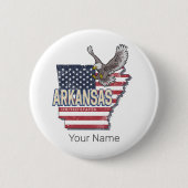 Arkansas United Staaten Retro Map Vintag USA Button (Vorderseite)