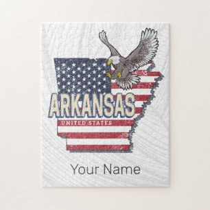 Arkansas United Staaten Retro Map Vintag USA Puzzle