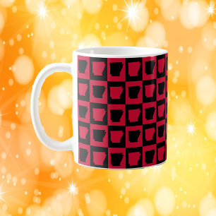 Arkansas US-Bundesstaat Rot-Schwarz-Muster Kaffeetasse