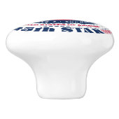 Arkansas US-Staat Red White Blue Typografy Keramikknauf (Seitenansicht)