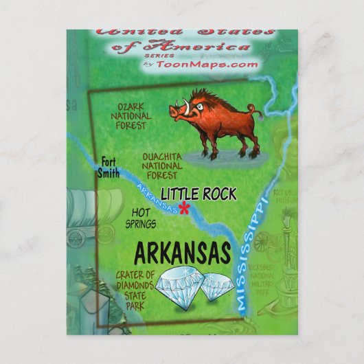 Arkansas USA Card Postkarte (Vorderseite)