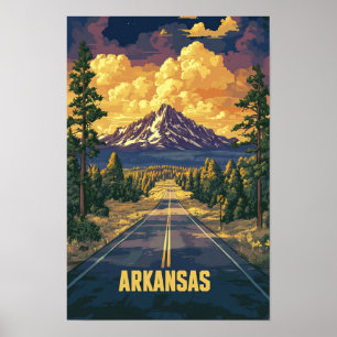 Arkansas USA Kunst Vintage-Illustration Reise Poster