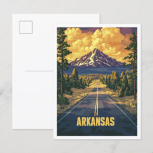 Arkansas USA Kunst Vintage-Illustration Reise Postkarte