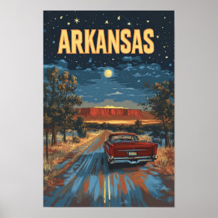 Arkansas USA Vintage-Illustration Reise Poster