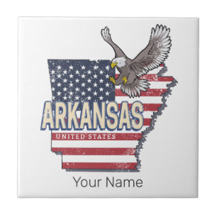 Arkansas Vereinigte Staaten Retro-Karte Vintage US Fliese