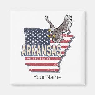 Arkansas Vereinigte Staaten Retro-Karte Vintage US Magnet