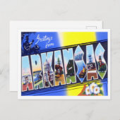 Arkansas Vintag Big Letters Postkarte (Vorne/Hinten)