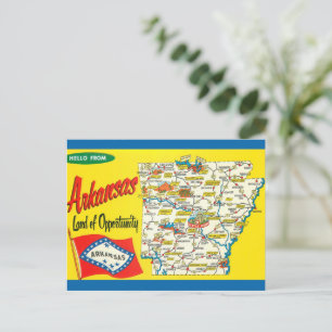 Arkansas Vintag Road Map Postkarte