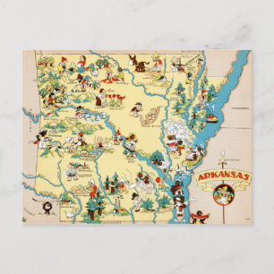 Arkansas Vintage-Cartoonskarte Postkarte