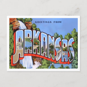 Arkansas Vintage Große Buchstaben Postkarte