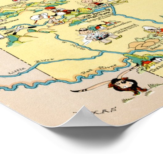 Arkansas Vintage Karte Poster (Ecke)