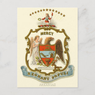 Arkansas Vintage Reise - Staatswappen Postkarte