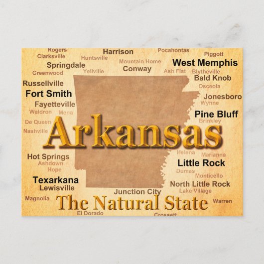 Arkansas Vintage Stilkarte Postkarte (Vorderseite)