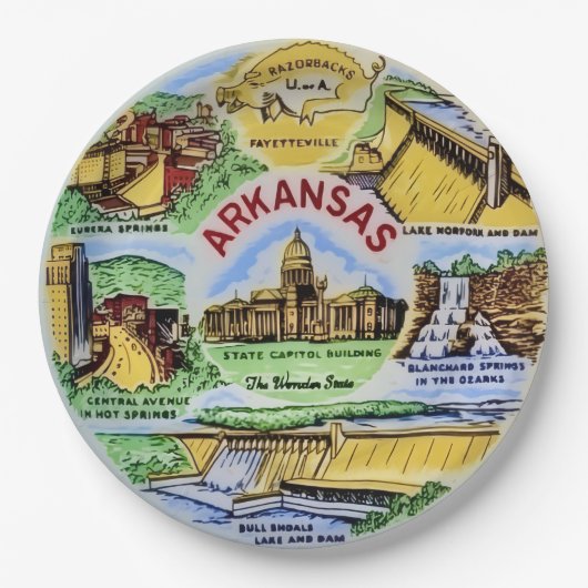Arkansas Wahrzeichen Party Teller (Vorderseite)
