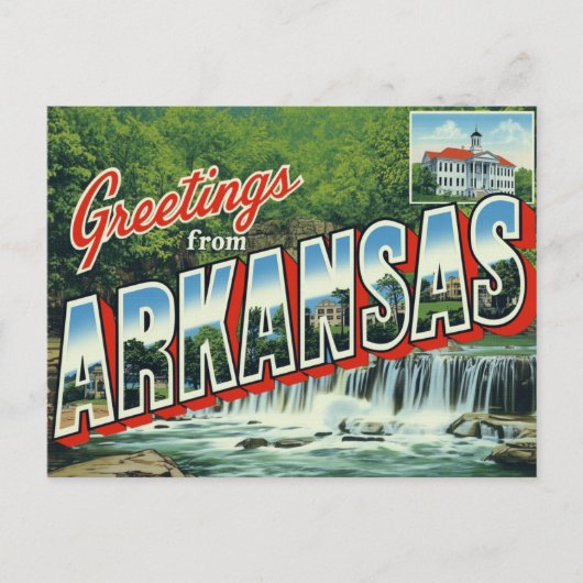 Arkansas Waterfall Forest Postkarte (Vorderseite)