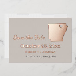 Arkansas Wedding speichern das Datum Rose Gold Folieneinladung