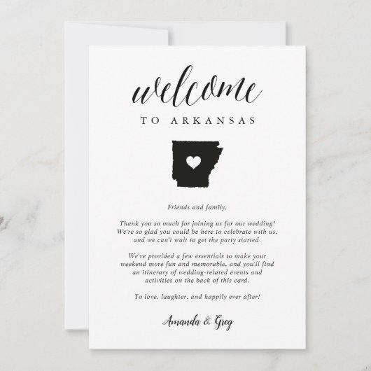 Arkansas Wedding Welcome Letter & Itinerary (Vorderseite)