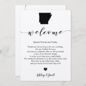 Arkansas Wedding Welcome Letter & Itinerary Card Programm (Vorne/Hinten)