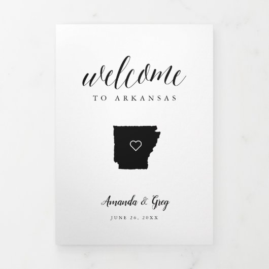 Arkansas Wedding Welcome Letter & Itinerary Dreifach-gefaltete Programmkarte (Cover)