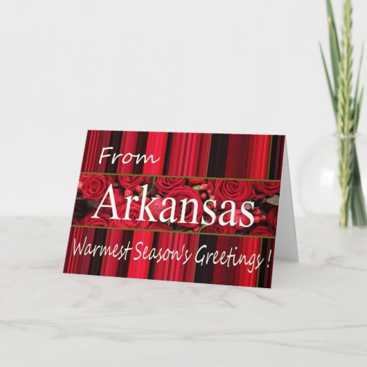 Arkansas Weihnachtskarte mit Rose Feiertagskarte (Vorderseite)