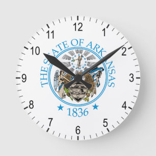 Arkansas-Zeichen Runde Wanduhr