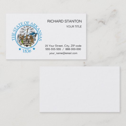 Arkansas-Zeichen Visitenkarte (Vorne/Hinten)